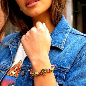 BAM Signature B initial Bracelet Adjustable Paracord | Colorful Women's Bracelet